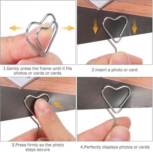 Heart-Shaped Photo Tree Holder Clip, 5-Branch Metal Desktop Gift Card Tree Stand, Silver Picture Holders for Tables, Photo Card Holder for Wedding Christmas Birthday Party Decor in Saudi Arabia