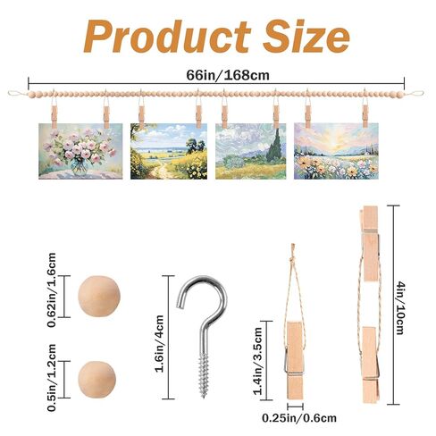 عرض الصور المعلقة مع المشابك، عرض فني جداري لديكور جدار الغرفة للأعمال الفنية، صور جدارية للصور تعرض حامل بطاقات عيد الميلاد in Kuwait