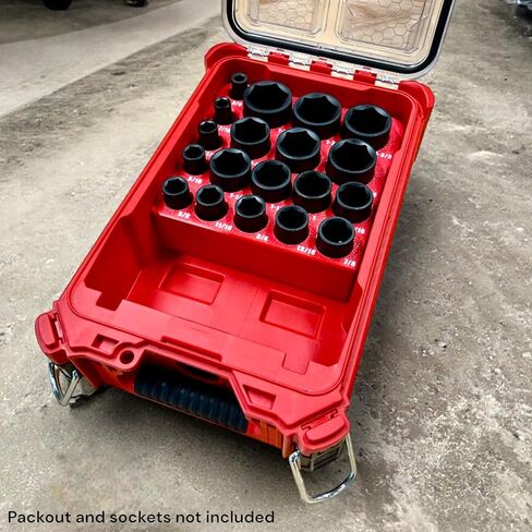إدراج Packout متوافق مع مجموعة مقابس الصدمات Milwaukee 1/2" Shockwave المكونة من 19 قطعة (49-66-7012) in Saudi Arabia
