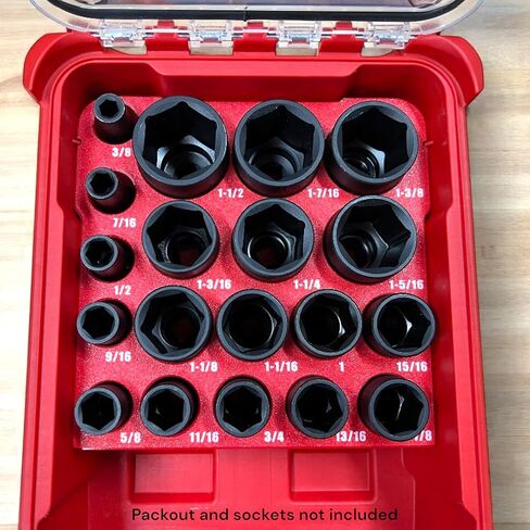 إدراج Packout متوافق مع مجموعة مقابس الصدمات Milwaukee 1/2" Shockwave المكونة من 19 قطعة (49-66-7012) in Saudi Arabia