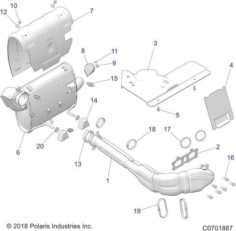 Polaris RZR Silencer Assembly, Genuine OEM Part 1262365, Qty 1 in Saudi Arabia