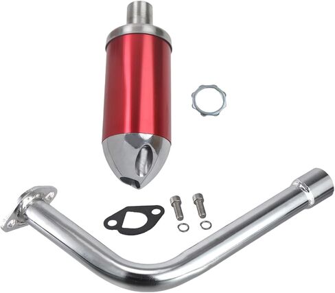 ماسورة العادم ذات خيط أنثى مع كاتم للصوت لمحرك بريداتور 196cc 212cc لمحرك GX160 GX200 لأجزاء أداء الدراجة الصغيرة Coleman Bt200x Go Kart باللون الأحمر in Saudi Arabia