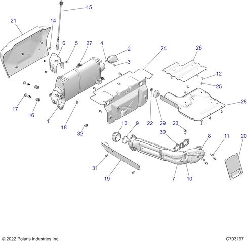 Polaris RZR Silencer Assembly, Genuine OEM Part 1263066, Qty 1 in Saudi Arabia