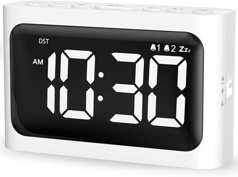 Digital Alarm Clock for Bedroom - Large 4.8" LED Display, Dual Alarm, 100% Dimmer, DST, Battery Backup, Simple Desk Clock for Bedside, Seniors, Kids, Teens in Saudi Arabia