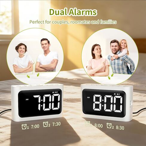 Digital Alarm Clock for Bedroom - Large 4.8" LED Display, Dual Alarm, 100% Dimmer, DST, Battery Backup, Simple Desk Clock for Bedside, Seniors, Kids, Teens in Saudi Arabia