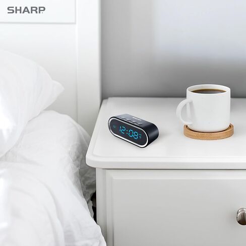 Sharp Travel Alarm Clock with Rechargeable Mini Power Bank – Portable Digital Alarm Clock with Countdown Timer, Adjustable Brightness, USB-C Emergency Phone Charger in Saudi Arabia