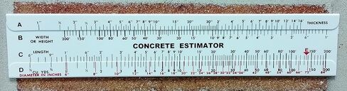 Concrete Estimator Slide Ruler 200 Yard Volume Calculator Made of Durable Plastic in Saudi Arabia