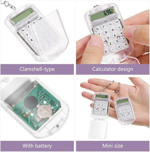 DOITOOL 3pcs Keychain Calculator Computadora para Niños School Calculator Birthday Mini Keychain Pocket Mini Keyring Novelty Key Chain Student in Saudi Arabia