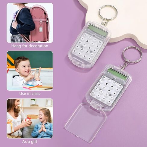 DOITOOL 3pcs Keychain Calculator Computadora para Niños School Calculator Birthday Mini Keychain Pocket Mini Keyring Novelty Key Chain Student in Saudi Arabia