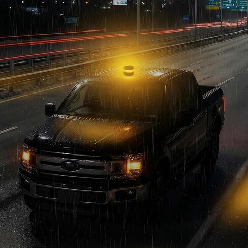 Battery Operated Amber Beacon Strobe Light w/Magnetic Base, Portable USB-C Rechargeable Mini Roof Top LED Warning Emergency Flashing Lights for Trucks, Vehicles, Car, Tractor 1-Pcs in Saudi Arabia