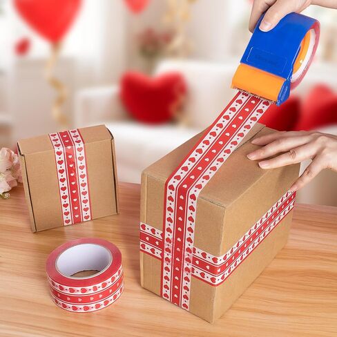 شريط تغليف لتغليف الصناديق وختم القلب الأحمر المطبوع لديكور عيد الأم in Kuwait