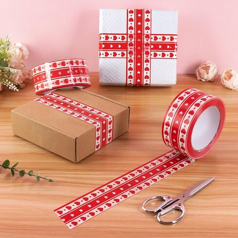 شريط تغليف لتغليف الصناديق وختم القلب الأحمر المطبوع لديكور عيد الأم in Kuwait