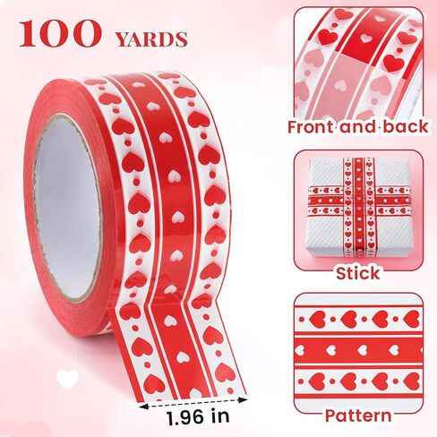 شريط تغليف لتغليف الصناديق وختم القلب الأحمر المطبوع لديكور عيد الأم in Kuwait