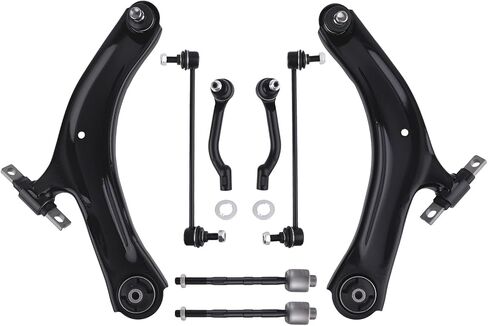 مجموعة التعليق الأمامي 8 قطع من maxpeedingrods لسيارة Nissan Rogue 2008-2013، Rogue Select 2014-2015، 2 ذراع تحكم سفلي مع وصلة كروية، 2 وصلة طرفية لقضيب Sway، 4 قضبان ربط خارجية وداخلية in Kuwait
