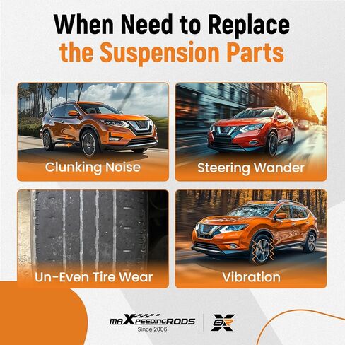 مجموعة التعليق الأمامي 8 قطع من maxpeedingrods لسيارة Nissan Rogue 2008-2013، Rogue Select 2014-2015، 2 ذراع تحكم سفلي مع وصلة كروية، 2 وصلة طرفية لقضيب Sway، 4 قضبان ربط خارجية وداخلية in Kuwait
