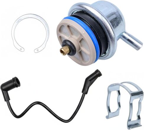 Fuel Injection Pressure Regulator with Vacuum Line Compatible with Chevrolet Avalanche 1500 5.3L, 2003-2003 Express 1500 5.3L, 2003-2003 Express 2500 4.8L Replace#: 89060418 17113556 in Saudi Arabia