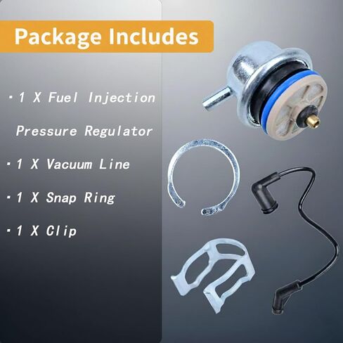 Fuel Injection Pressure Regulator with Vacuum Line Compatible with Chevrolet Avalanche 1500 5.3L, 2003-2003 Express 1500 5.3L, 2003-2003 Express 2500 4.8L Replace#: 89060418 17113556 in Saudi Arabia
