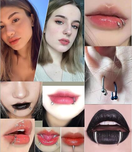 36Pcs 16G Stainless Steel Lip Rings for Women Men Snake Bite Piercing Labret Jewelry Monroe Barbell Spike Nose Stud in Saudi Arabia