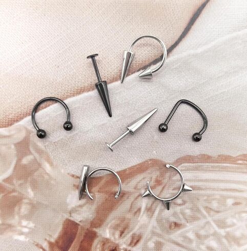 36Pcs 16G Stainless Steel Lip Rings for Women Men Snake Bite Piercing Labret Jewelry Monroe Barbell Spike Nose Stud in Saudi Arabia