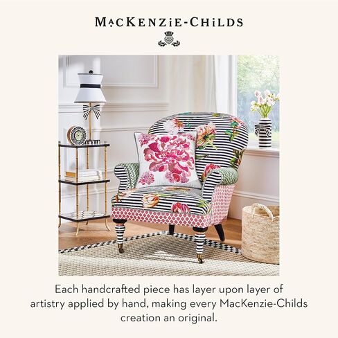 ساعة مكتب MACKENZIE-CHILDS، ساعة تناظرية قديمة لديكور الغرفة، باللونين الوردي والأبيض، كل شيء عن القوس in Saudi Arabia