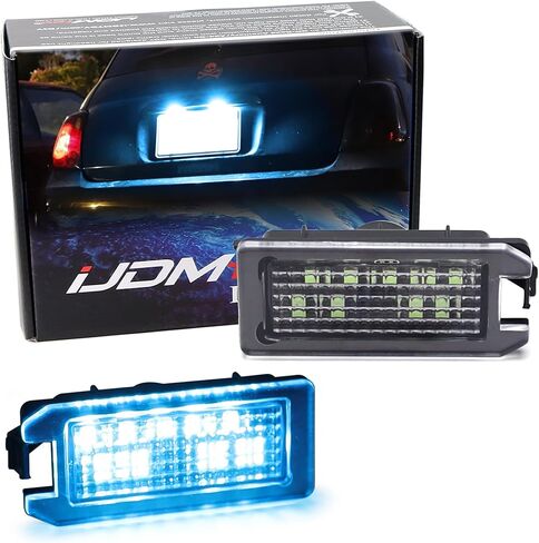 iJDMTOY OEM-Fit 3x أكثر سطوعًا 8-SMD LED CAN-bus مصابيح لوحة ترخيص خالية من الأخطاء متوافقة مع Fiat 500، Maserati Levante؛ متوافق مع سيارة جيب جراند شيروكي، مدعوم بثنائيات LED بيضاء زينون 8-SMD in Saudi Arabia