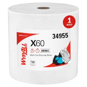 WypAll GeneralClean X60 Multi-Task Cleaning Cloths (34790), Pop-Up Box, Strong and Absorbent Towels, White (118 Sheets/Box, 10 Boxes/Case, 1,180 Sheets/Case) in Kuwait
