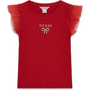 Guess Girls' Eco Short Sleeve Rib T-Shirt W/Mesh in Saudi Arabia