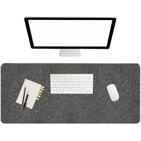Felt Desk Mat 35.4 x 15.7 Inch, Large Desk Pad Protector for Keyboard and Mouse, Non-Slip Desk Blotter for Office & Home, Charcoal Gray Felt Mouse Pad in Kuwait