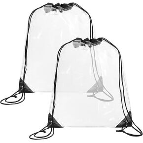 2 Pcs Clear Drawstring Bags, Clear Concert Bag See Through Waterproof Pvc Backpack for Men Women Stadium Events Colleges Sport Event Concert Festivals in Kuwait
