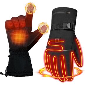 Heated Gloves Rechargeable 5000mAh Electric Heating Ski Gloves for Men Women with 3 Heating Levels, Winter Warm Battery Thermal Gloves for Skiing Hunting Fishing Snowboarding in Saudi Arabia