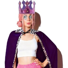 2Pc King Queen Robe Costume Set Medieval Royal Cape Crown,Halloween Cosplay Birthday Party Dress Up Stage Performance in Saudi Arabia
