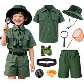 Kids Explorer Adventurer Costume Boys Girls Outdoor Kit Safari Camping Jungle Seeker Trailblazer Cosplay in Kuwait