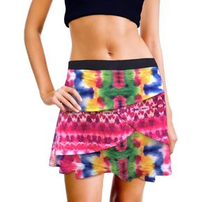 Womens Tennis Golf Skirt Pickleball Athletic Exercise Printed Skorts Short Pocket in Saudi Arabia