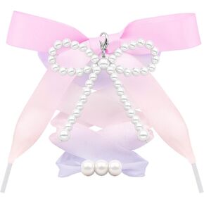 Ribbon Shoe Laces Women: 1 Pair Gradient Satin Sneakers Shoelaces with Charms in Kuwait