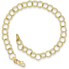 Roy Rose Jewelry 10K Yellow Gold Triple Link Charm Bracelet ~ Length 8'' inches in Saudi Arabia