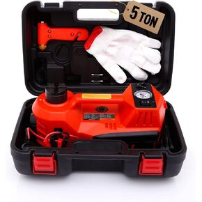 مجموعة رافعة السيارة الهيدروليكية - طقم رافعة أرضية السيارة 5 في 1 رافعة إطار شاحنة 5 طن مع مضخة إطارات مدمجة ومفتاح ربط in Kuwait