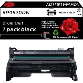 متوافق مع وحدة الطبل Ricoh SP4520DN لطابعات Ricoh Lanier Savin MP 401SPF MP 402SPF SP 4520DN، مع رقاقة، عالية الإنتاجية 40000 صفحة، طباعة شفافة (أسود) in Kuwait