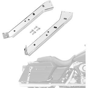 Chrome Saddlebag Rail Support Bracket Fits for Touring, Street Glide, Road King, Electra Glide, Road Glide, FLT, FLHT, FLHR, FLTR, FLHX 1985-2008 in Kuwait