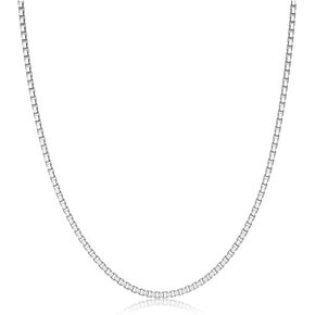 925 Sterling Silver Box Chain for Women 2/3/4/5mm Mens Sturdy Non-Fading Mens Silver Chain 16/18/20/22/24/26/30 Inches in Kuwait