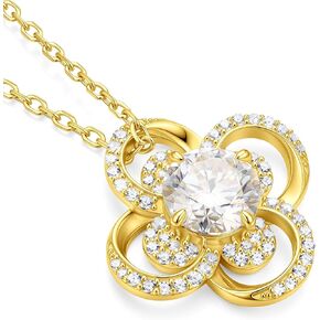 MOOSEA Moissanite Four Leaf Clover Necklace, 1-3ct Pendant Moissanite Necklace for Women 925 Sterling Silver Necklaces Anniversary Birthday Gifts for Women Wife ST Patrick Day Gifts Jewelry in Saudi Arabia