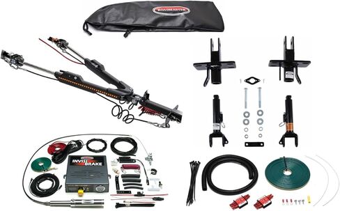 مجموعة قضيب السحب Roadmaster Nighthawk واللوحة الأساسية مع مجموعة أسلاك الصمام الثنائي الذكية لمصابيح LED ونظام الكبح غير المرئي يناسب 2021-2024 Bronco مع مصد معدني | يشتمل على ملصق مائي in Saudi Arabia