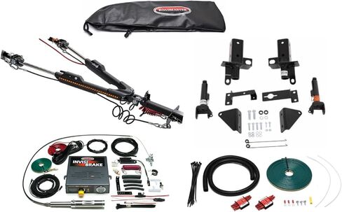 مجموعة قضيب السحب Roadmaster Nighthawk واللوحة الأساسية مع مجموعة أسلاك الصمام الثنائي الذكية لمصابيح LED ونظام الكبح غير المرئي يناسب 2021-2024 Bronco مع مصد معدني | يشتمل على ملصق مائي in Saudi Arabia