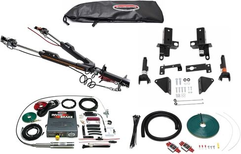 مجموعة قضيب السحب Roadmaster Nighthawk واللوحة الأساسية مع مجموعة أسلاك الصمام الثنائي الذكية لمصابيح LED ونظام الكبح غير المرئي يناسب 2021-2024 Bronco مع مصد معدني | يشتمل على ملصق مائي in Saudi Arabia