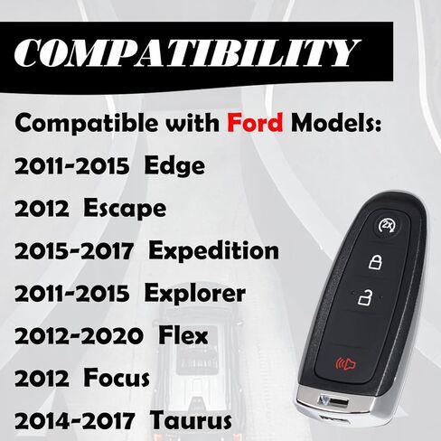 MechanMagic 4 Buttons Key Fob Replacement Fits for Edge 2011-2015 Escape Expedition Explorer Flex 2012-2020 Focus Taurus 2014-2017 Keyless Entry Remote Control M3N5WY8609 M3N5WY8610 in Saudi Arabia