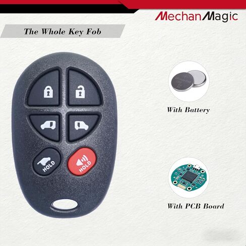 MechanMagic Key Fob Replacement Fits for Toyota Sienna 2004-2019 GQ43VT20T 89742-AE050 Keyless Entry Car Remote Control, 6 Button (Pack of 2) in Saudi Arabia