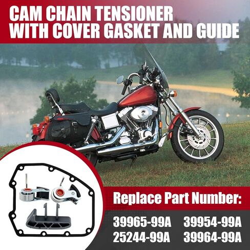 Cam Chain Tensioner with Cover Gasket and Guide Fit for Harley 1999-2006 Twin Cam Electra Glide FLHT Cam Chain Tensioner Complete Kit Replace for 39965-99A 25244-99A 39954-99A 39964-99A in Saudi Arabia
