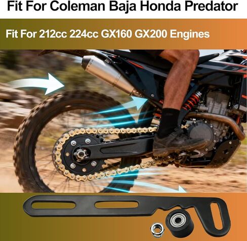 Universal Mini Bike Chain Tensioner Adjuster Bracket Fit for Predator 212cc 79cc 224cc 196cc GX160 GX200 Engine Coleman CT200U CT200U-EX BT200X Baja DB30 Minibike Parts Black Roller in Kuwait