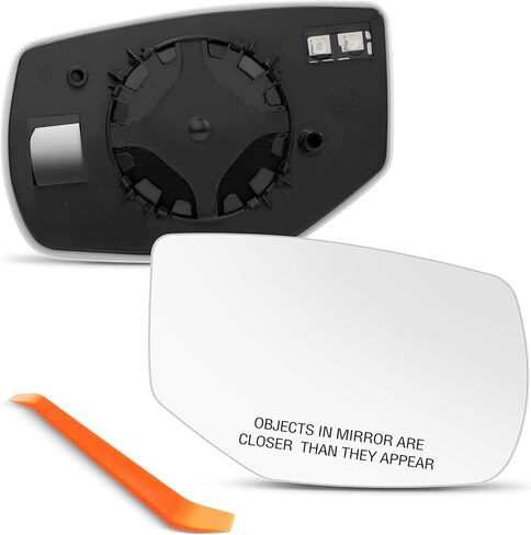 Passenger Side Mirror Replacement for Honda Accord 2013 2014 2015 2016 2017, Right Side Mirror Glass, Chrome, Power Heated with Backing Plate, SN-YAGE1317 in Saudi Arabia