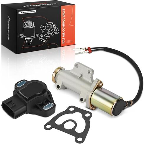 A-Premium Idle Air Control Valve IAC + Throttle Position Sensor TPS Compatible with Nissan Pickup 1995 1996, 2.4L in Kuwait