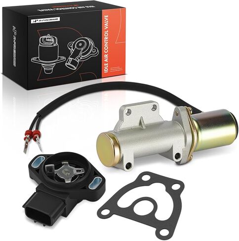 A-Premium Idle Air Control Valve IAC + Throttle Position Sensor TPS Compatible with Nissan Pickup 1995 1996, 2.4L in Kuwait